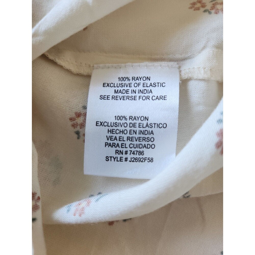 Patrons of Peace Cream Floral Boho Cottagecore Basque Waist Dress Women's Small - Picture 4 of 8